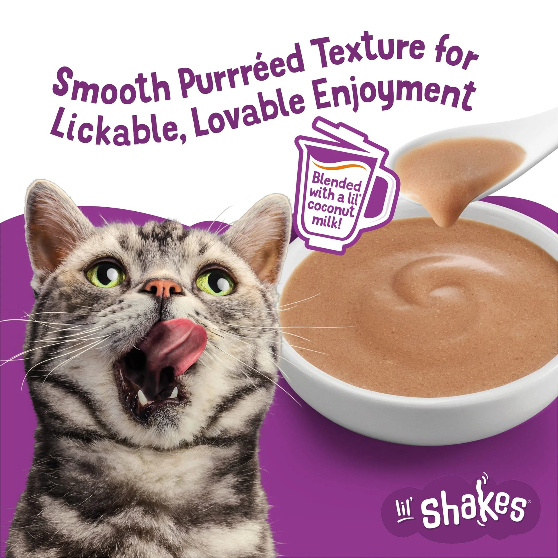 Purina  Pureed Cat Food Toppers, Lil' Shakes with Chicken Lickable Treats, 1.55 Oz Pouch