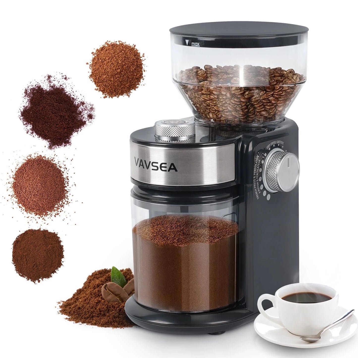 Burr Coffee Grinder, Electric Coffee Bean Grinder with 18 Precise Grind Settings, 3-18 Cup, for Espresso/Drip/Pour Over/Cold Brew/French Press