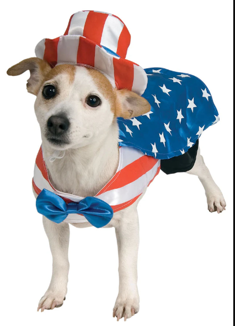 Uncle Sam Hat Beard USA Patriotic July 4Th Halloween Pet Dog Costume Accessory