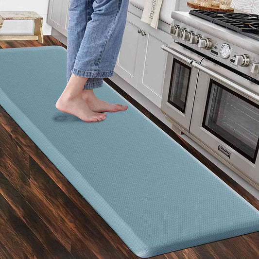 Anti-Fatigue Floor Mat Cushioned Kitchen Comfort Mat, Waterproof Non-Slip Standing Desk Foam Mats and Rugs, Teal, 17.3"X60"