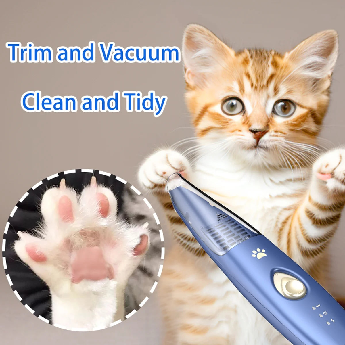 Vacuum Pet Hair Clipper Pet Feet Hair Trimmer Grooming Tool Dog Shaver Buttocks Ears Eyes Hair
