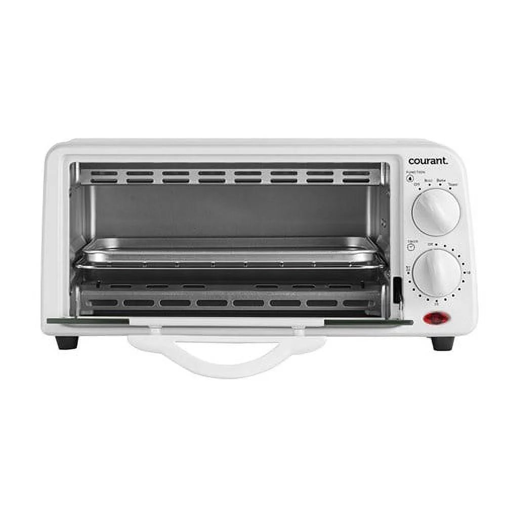 2 Slice Personal Toaster Oven with Bake Tray, Toast Rack - White