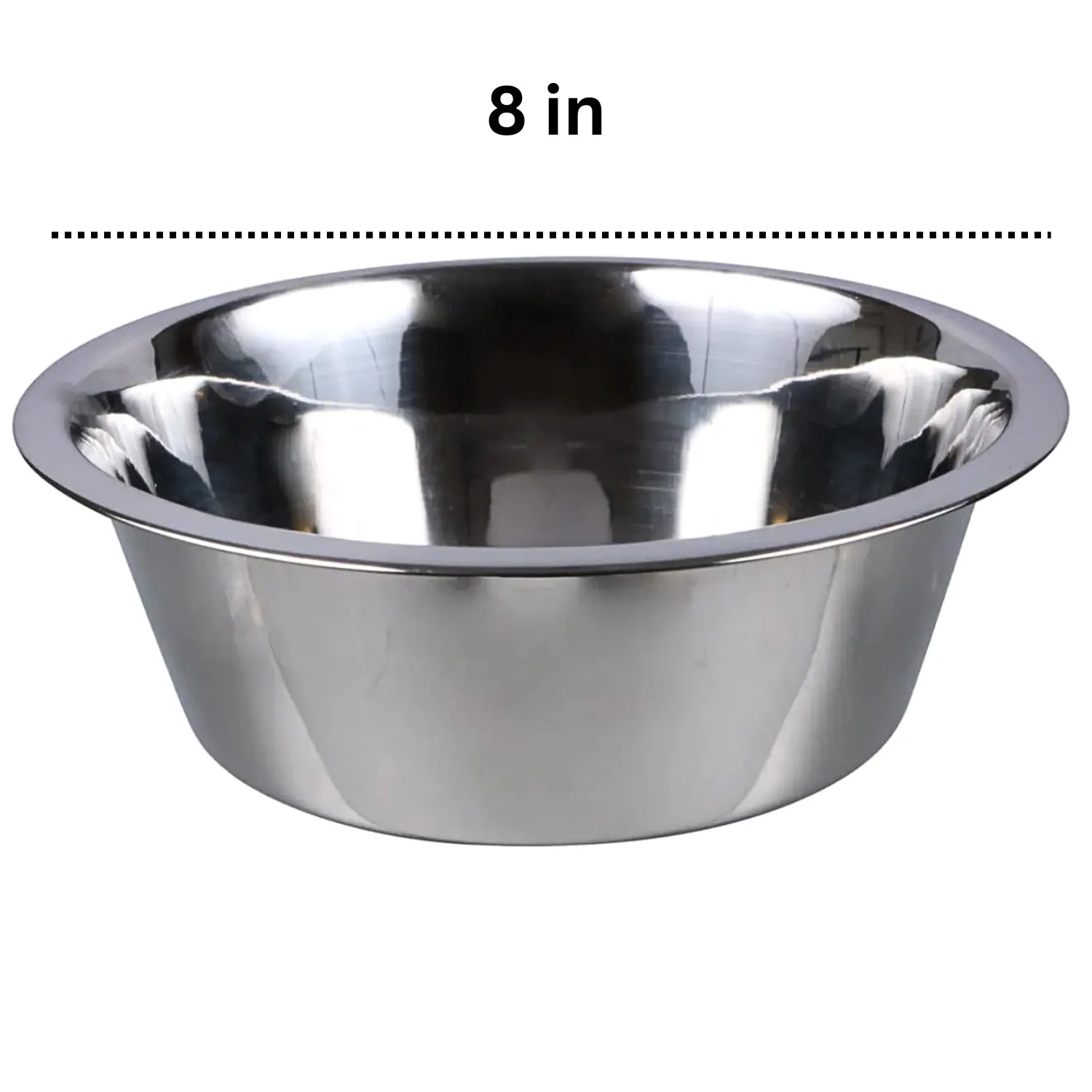 Dog Bowls Small Size Dog & Cat - Metal Non-Skid Pet Bowls, 8 In. 2 Pack - for Pets