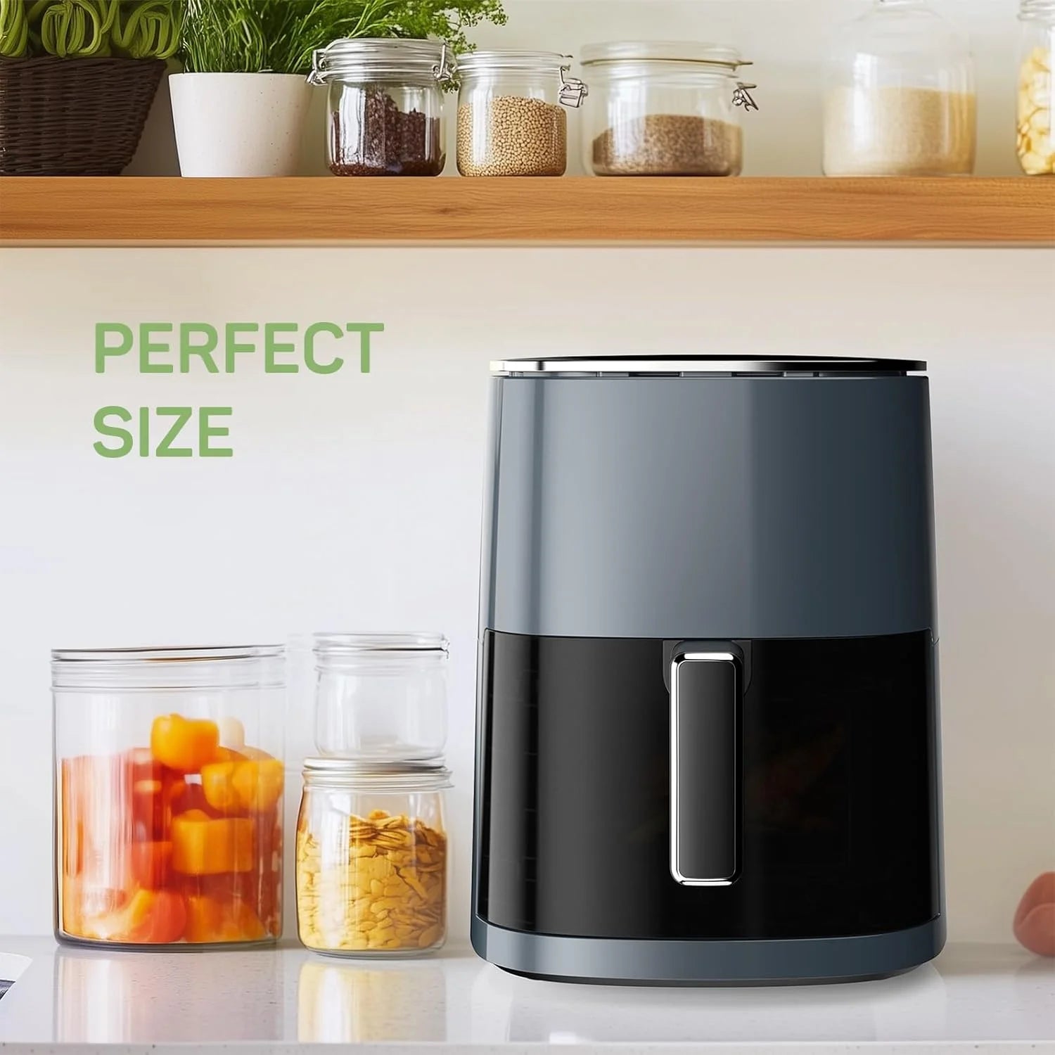 Air Fryer, 6-Quart Smart Air Fryer, 12-In-1 Functions - Air Fry, Roast, Reheat, Dehydrate, Bake, Steam, and More, 400°F Max Temperature, Grey