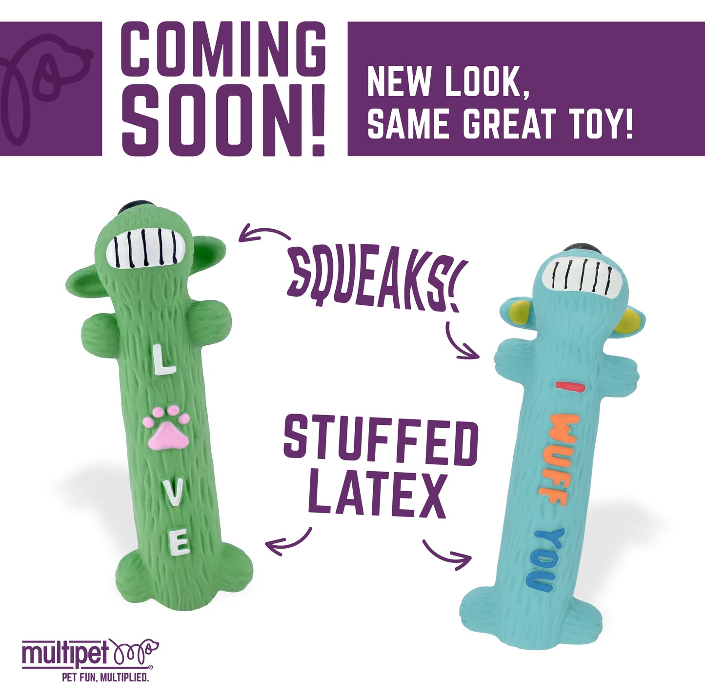 Loofa Latex Plush Dog Toy with Smiling Design