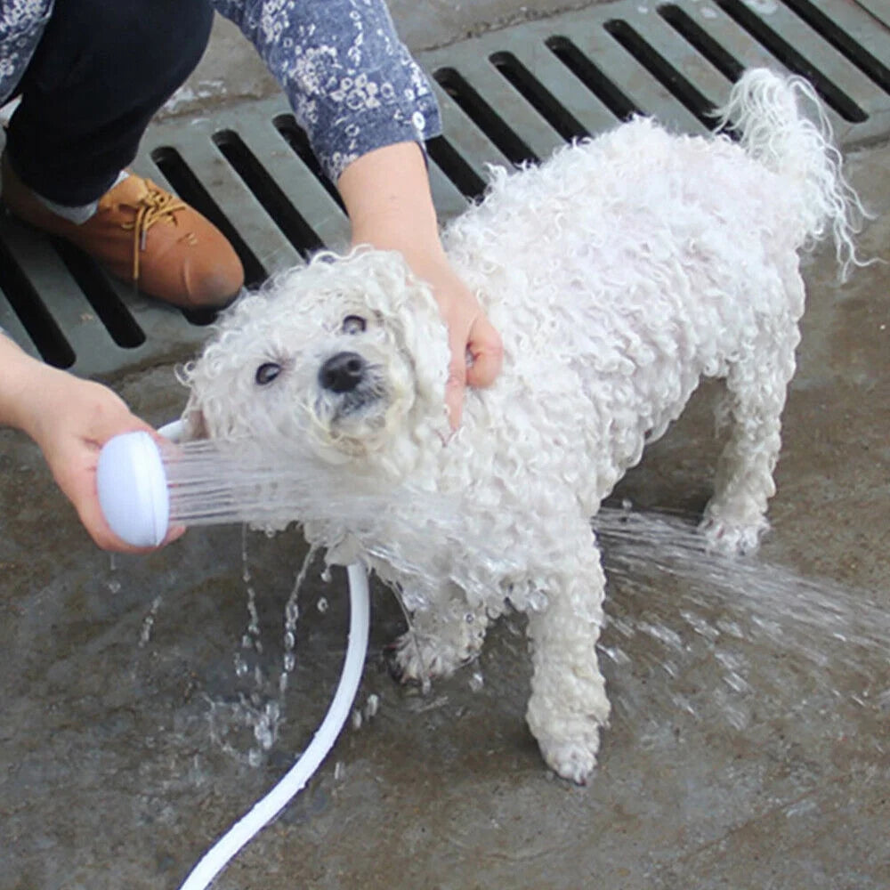 Hose Wash Dogs ,Hair Dog Pet Sh Ower Sprays Hose Bath Tub Sink Faucet Attachment Wash Durable (White)