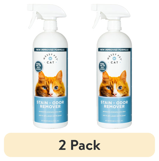 2-Pack Professional Pet Stain and Odor Remover for Carpets, Upholstery, and Mattresses - 27 Oz