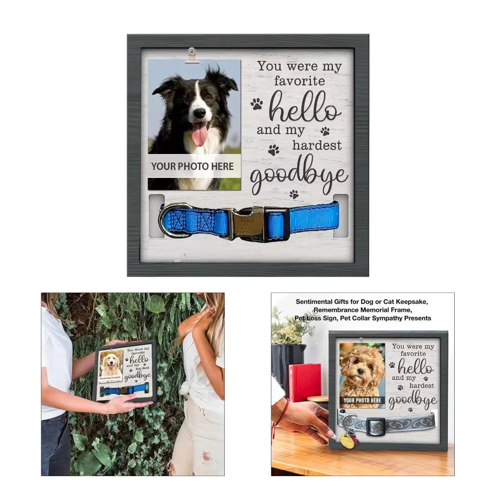 Pet Picture Frame Memorials Dog Collar Frame Remembrance Sympathy Gift for Loss
