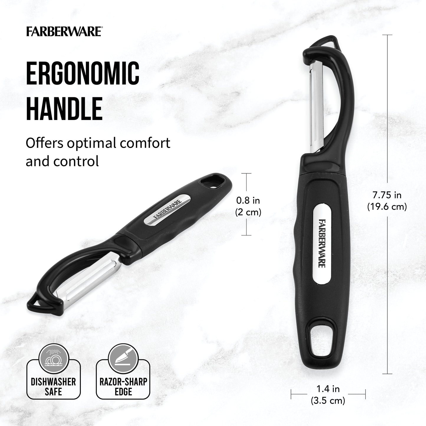 Professional Euro Peeler with Stainless Steel Blade in Black