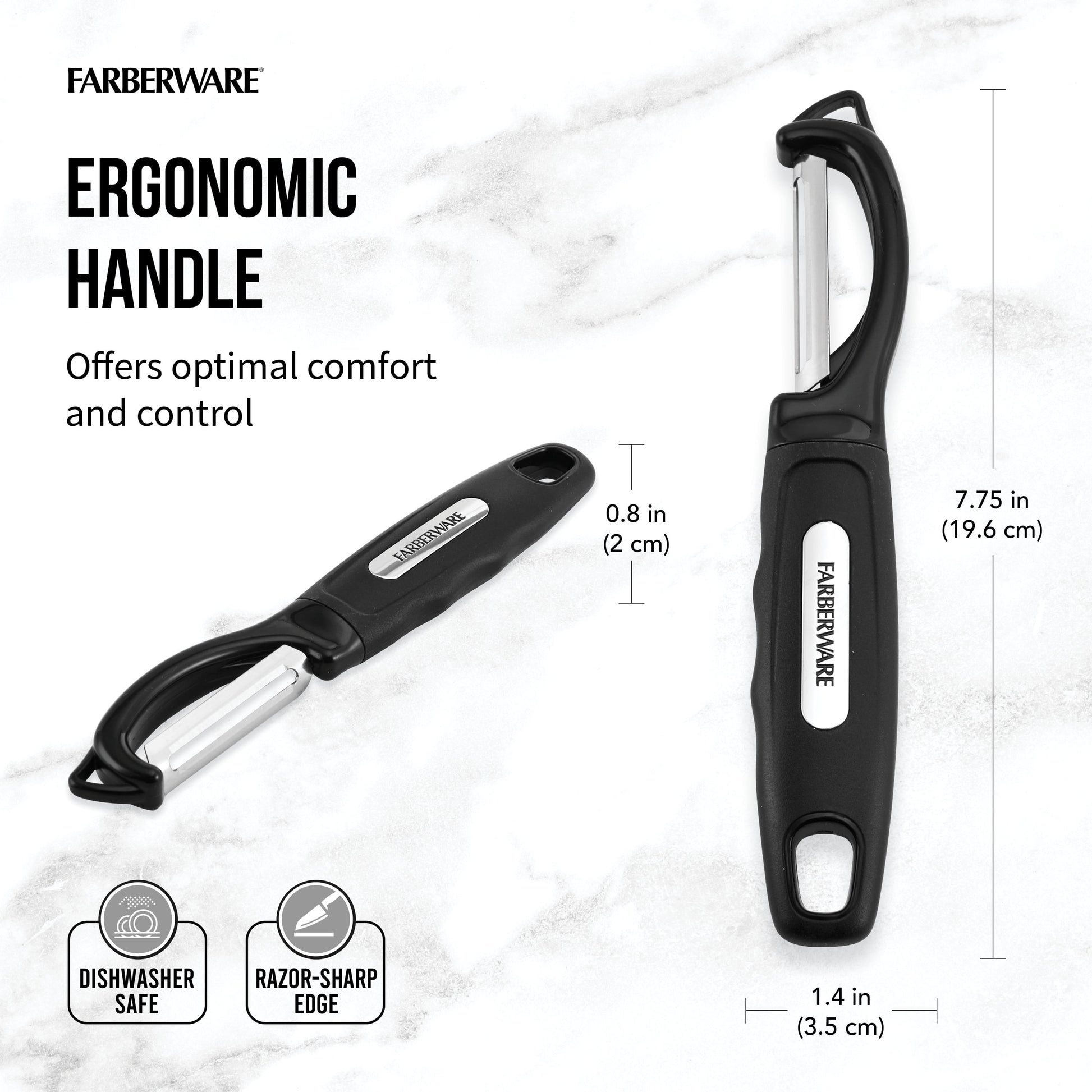 Professional Euro Peeler with Stainless Steel Blade in Black