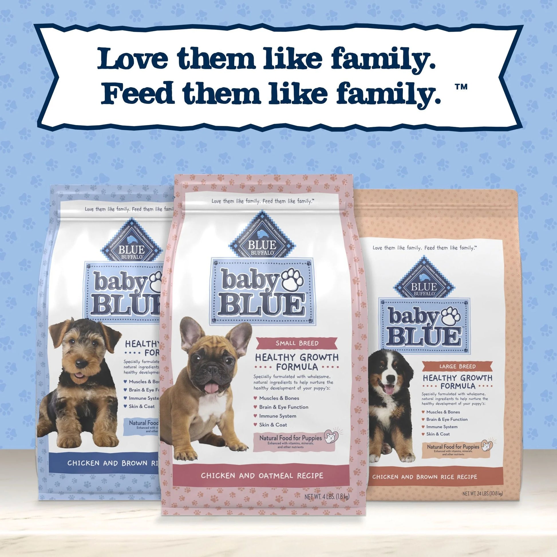 Baby BLUE Healthy Growth Puppy Dry Food with Chicken, 4 lb Bag