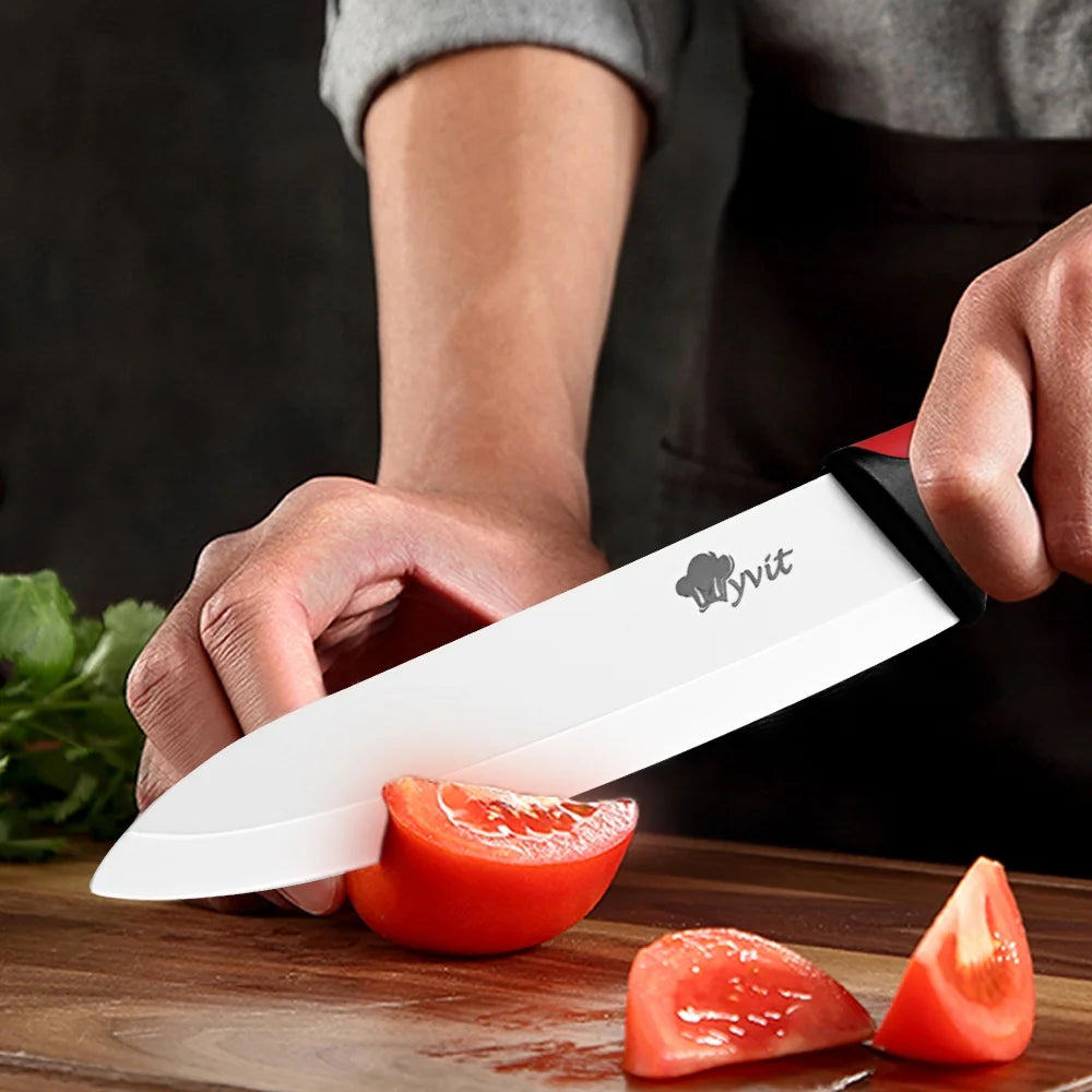 Myvit Ceramic Knives Set for Kitchen Rustproof Blade with Covers.6",5",4",3" in Paring Knife