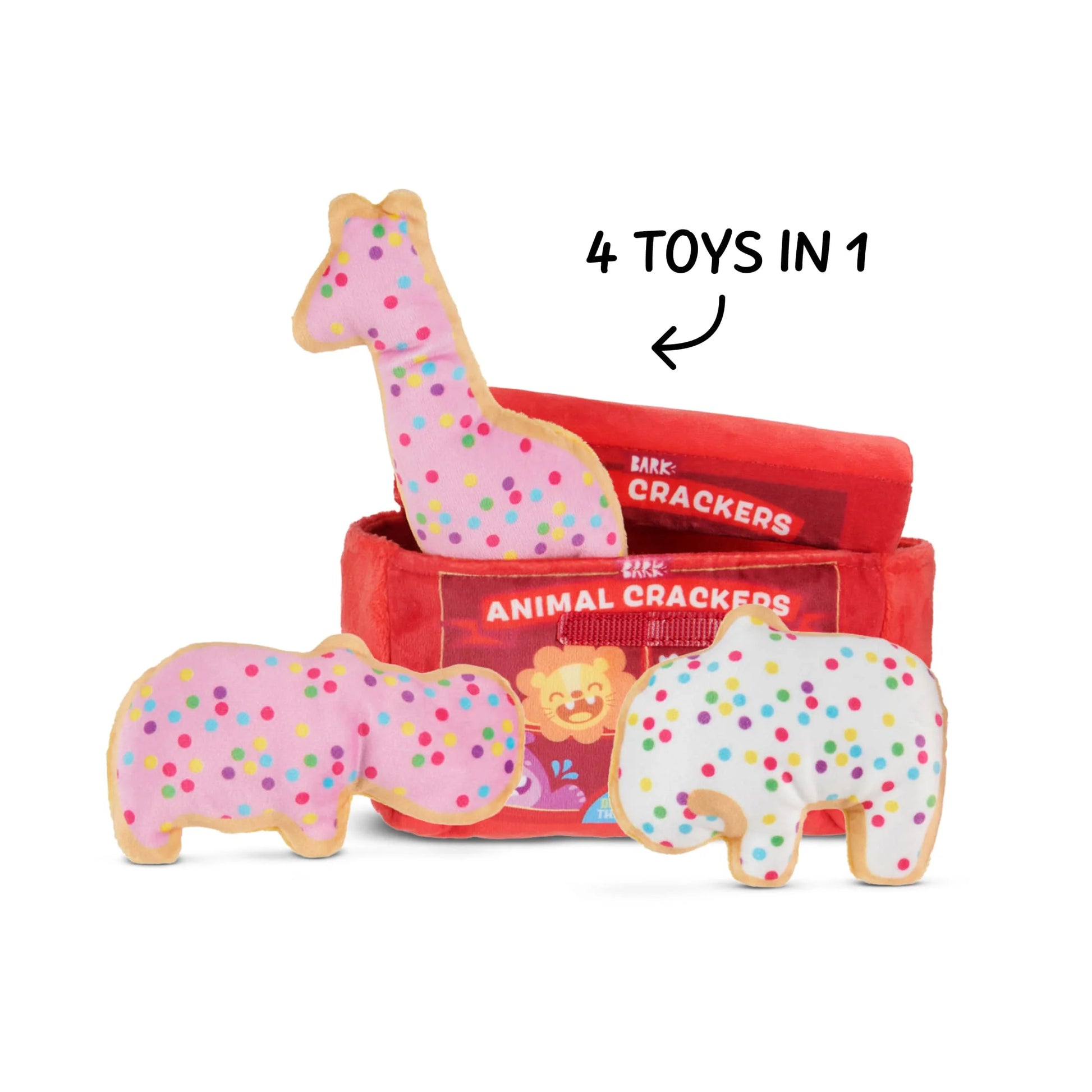 Animal Squeakers Snacks Cookie Snack Pack Multicolor Plush Dog Toy, for Extra Small to Small Dogs