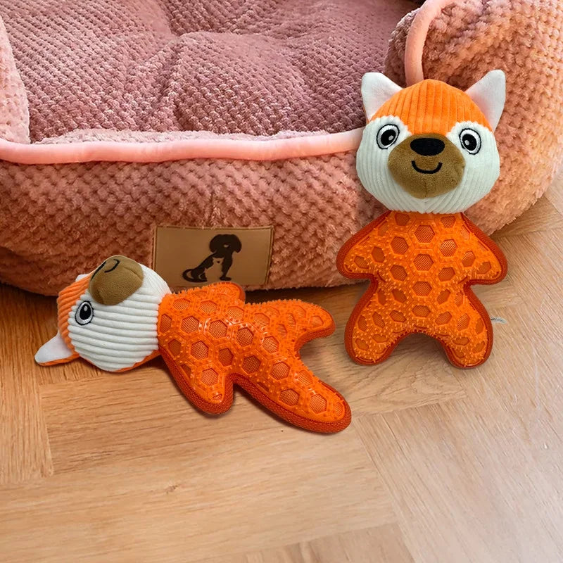 Tough Buddy Fox Dog Toy, Chew Level 4