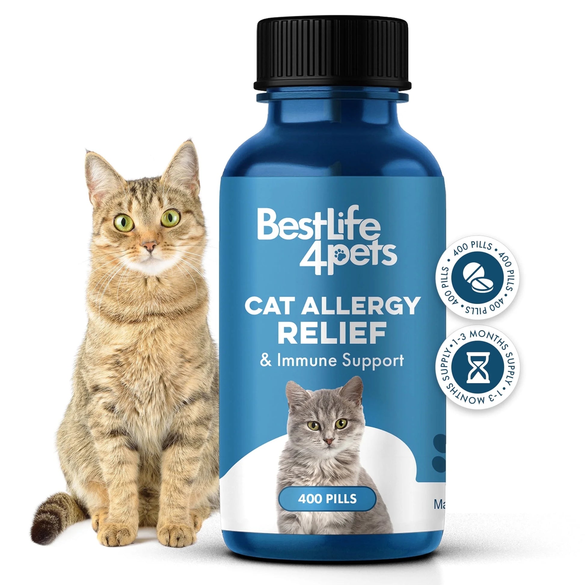 Cat Allergy Relief & Immune Support - Natural Relief for Seasonal Allergies, Itching & Respiratory Infections