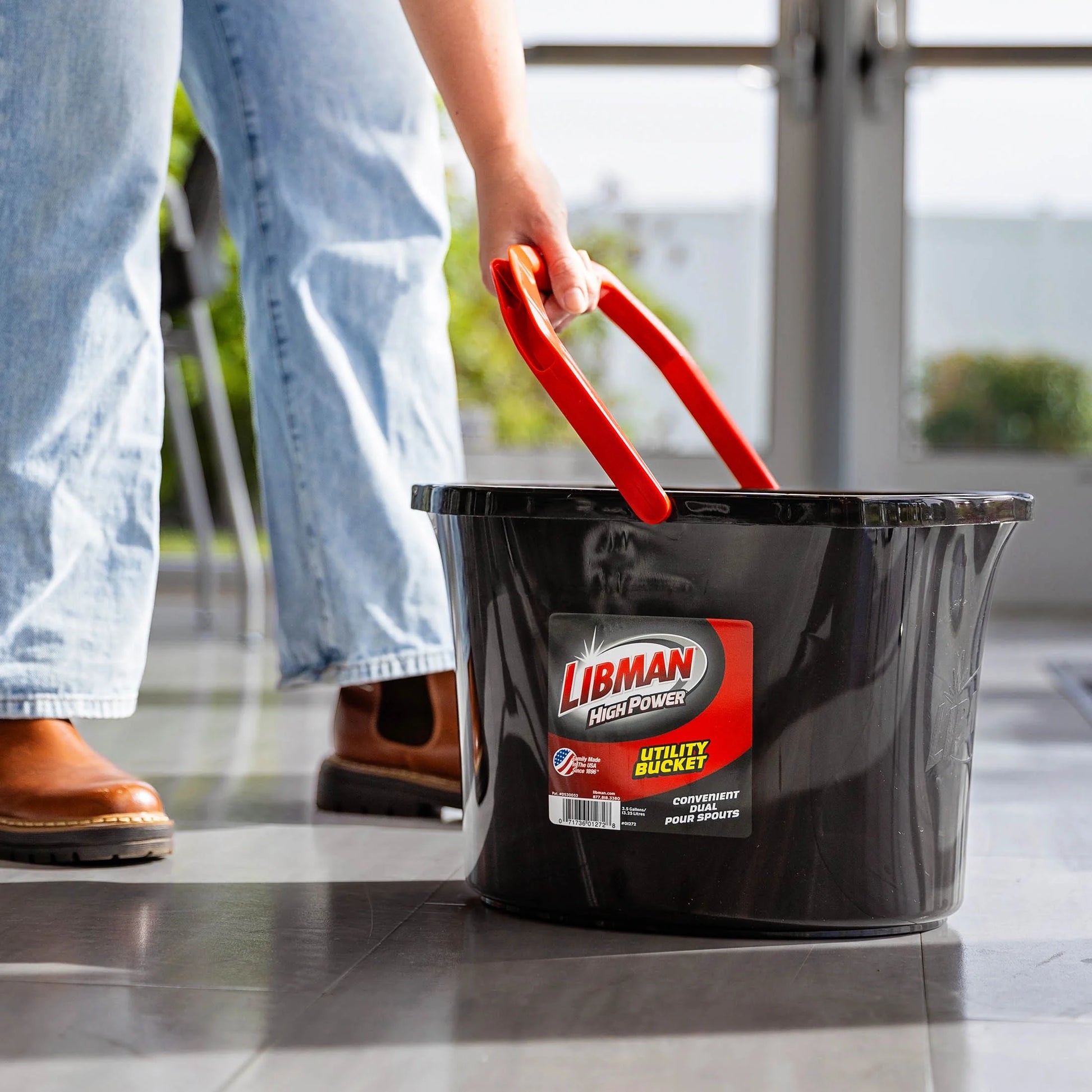 Heavy Duty 3.5 Gallon Utility Bucket Oval Polypropylene Black