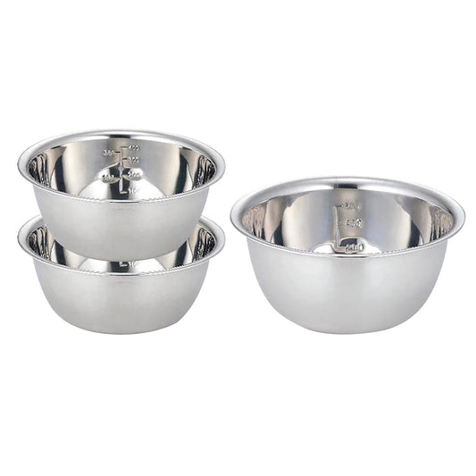 Mixing Bowls 3 Piece Stainless Steel Nesting Bowls Set for Baking & Prepping 5-In-1 Multifunction Large Stainless Steel Mixing Bowl Set, BPA Free, Dishwasher Safe|Kitchen Cooking Baking Supplies