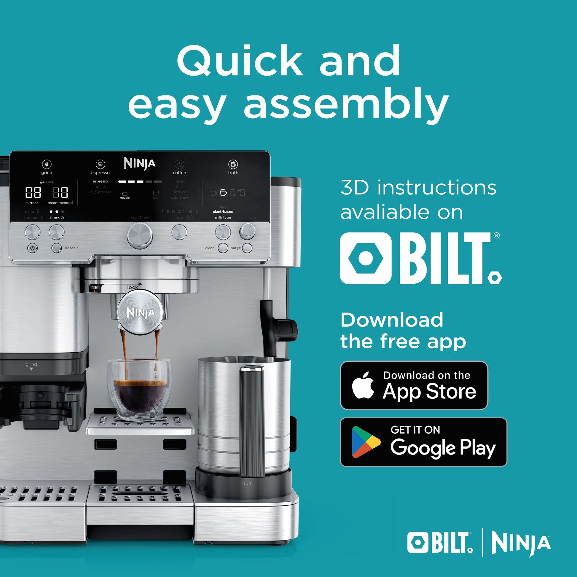 Luxe Cafe Premier Series, Stainless Steel Espresso Machine and Drip Coffee Maker with Integrated Coffee Grinder and Milk Frother, ES601