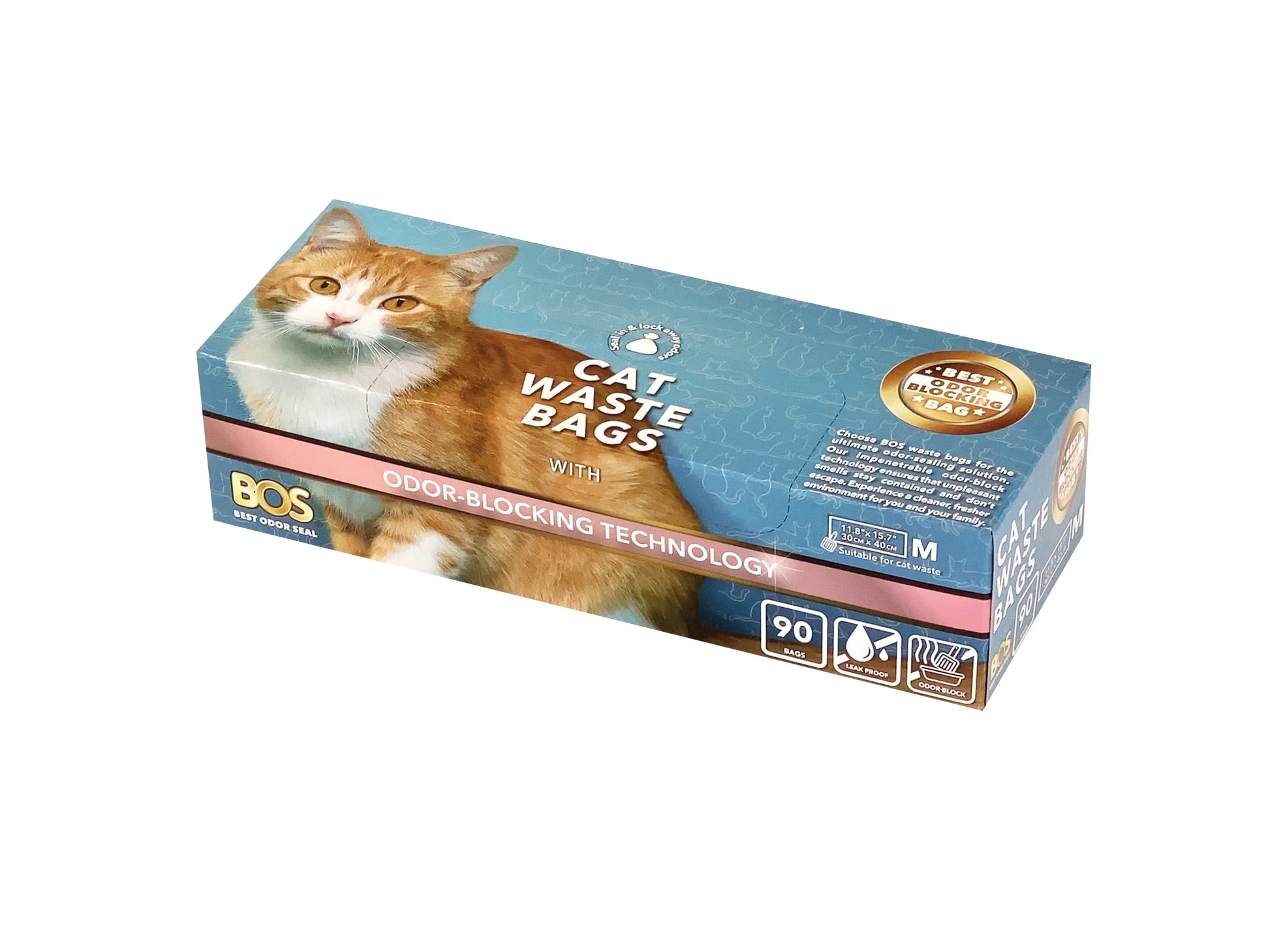 Odor-Sealing Cat Waste Disposal Bags - 90 Scent-Free Bags for Pet Waste and Litter Management