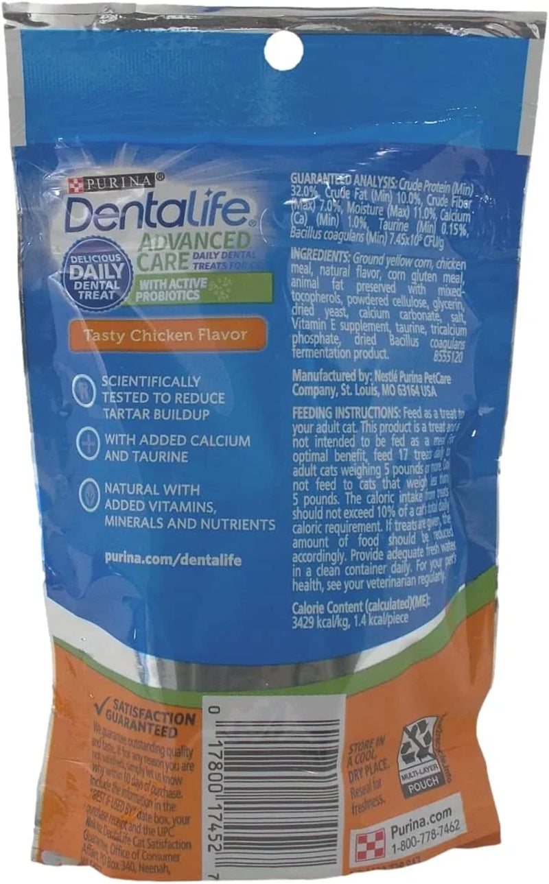 Purina Dentalife Dental Cat Treats 2 Flavor 4 Pouch Variety 2 Each: Tasty Chicken, Savory Salmon +  Zine | Catnip Toy