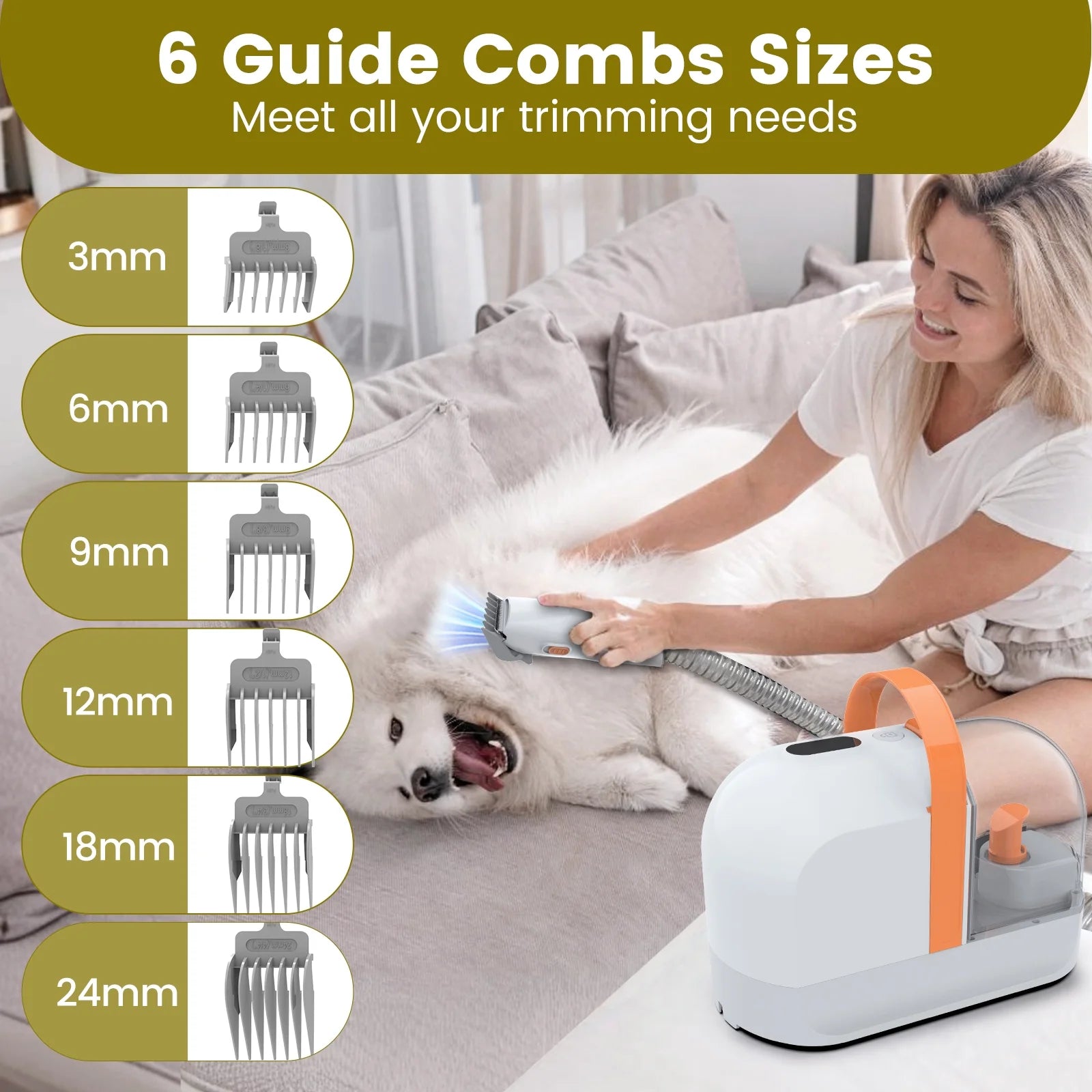 Dog Grooming Kit & Vacuum, Dog Vacuum for Shedding Grooming, Low Noise, for Dogs Cats Pet Hair & Home Car Cleaning