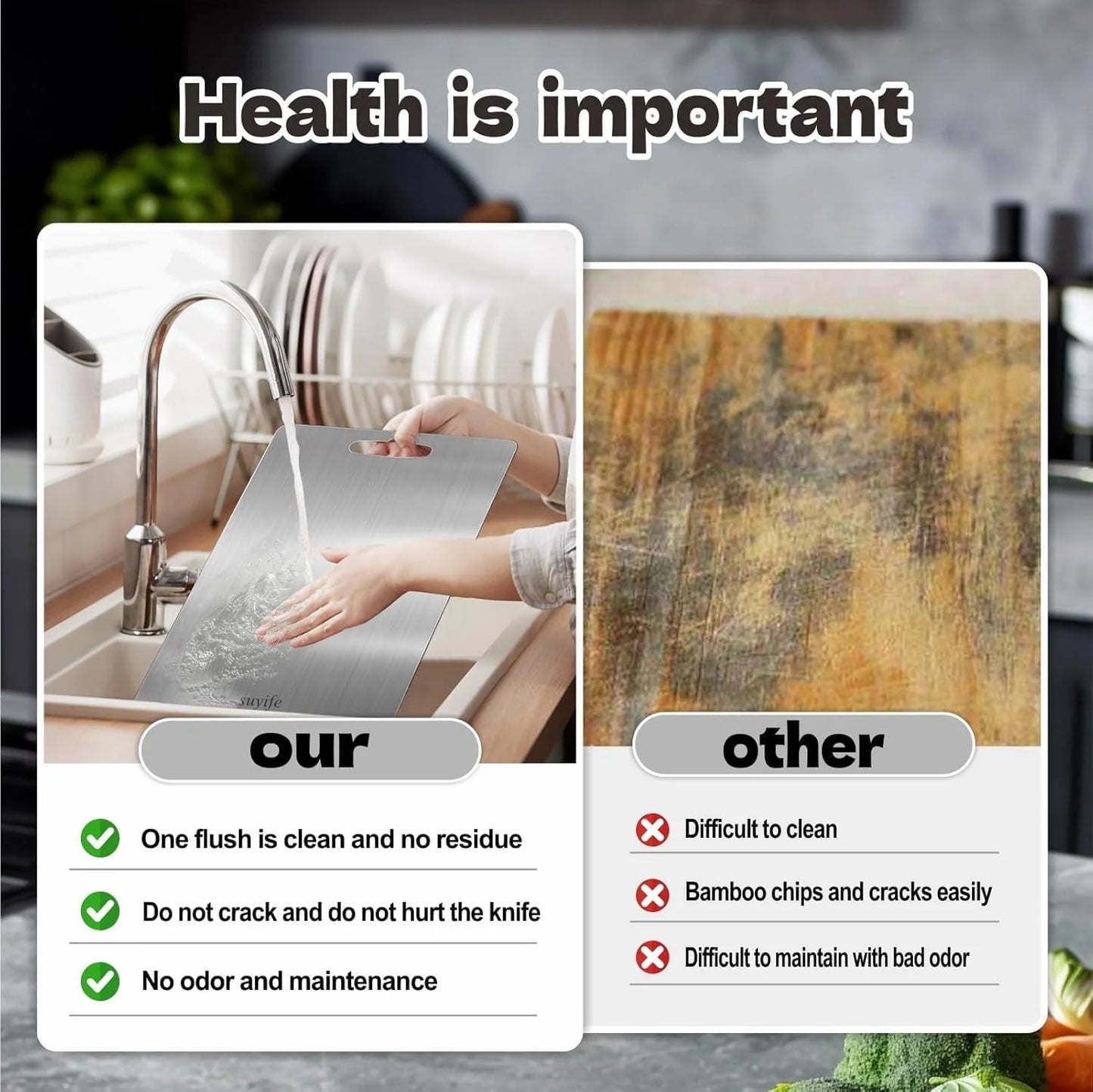 Titanium Cutting Board - 2025 New Upgrade 100% Pure Titanium Cutting Boards for Kitchen Double Sided Non Toxic Titanware Cutting Board,Hygiene Durable Dishwasher Safe Chopping Board (18"L X 12"W)