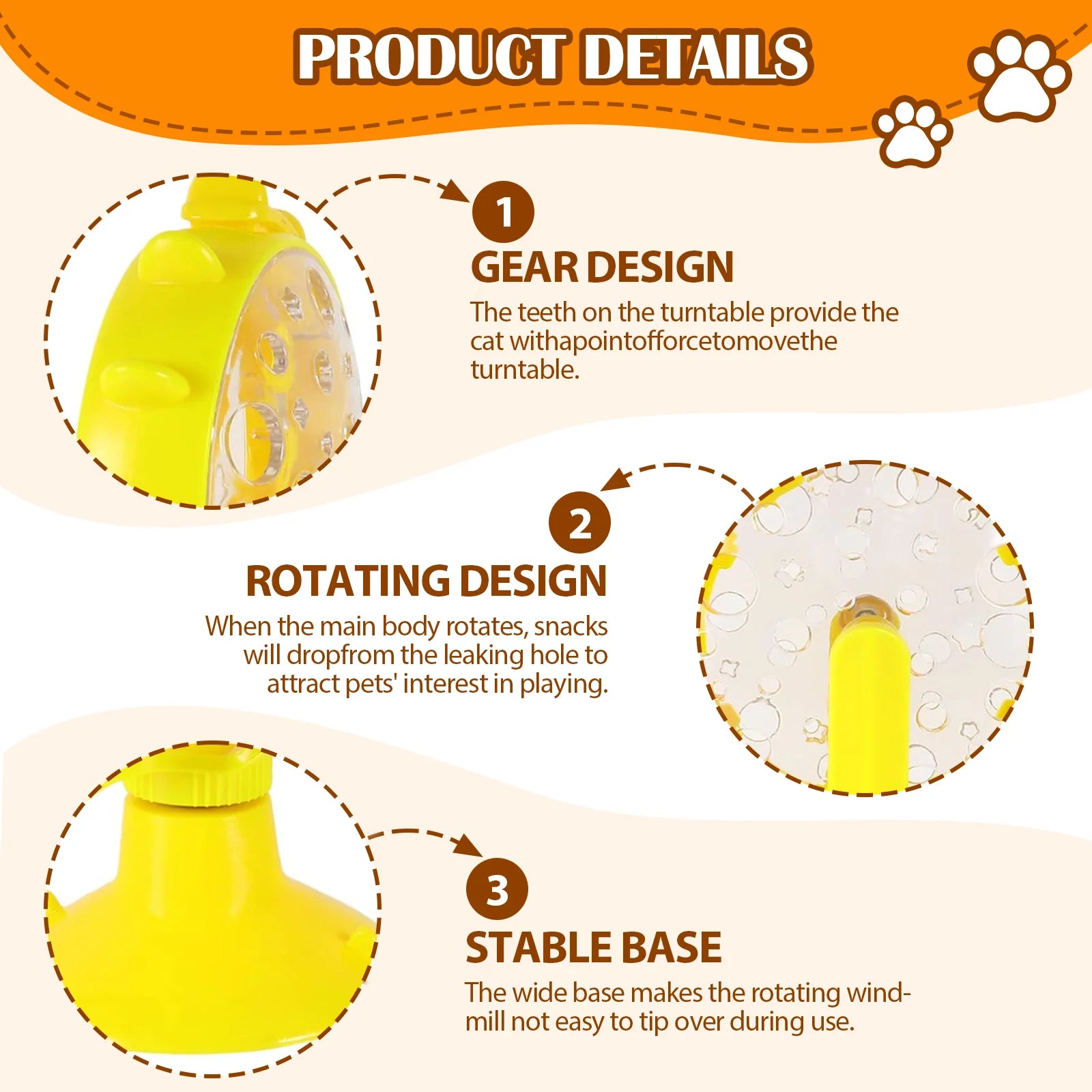 Interactive Cat Food Treats Dispenser Toy for Indoor Cats, 360° Rotating Windmill Suction Cup Toys for Small Pet, Puzzle Original Slow Dog Feeder Snack Distribution & Exercise Wheel Toy