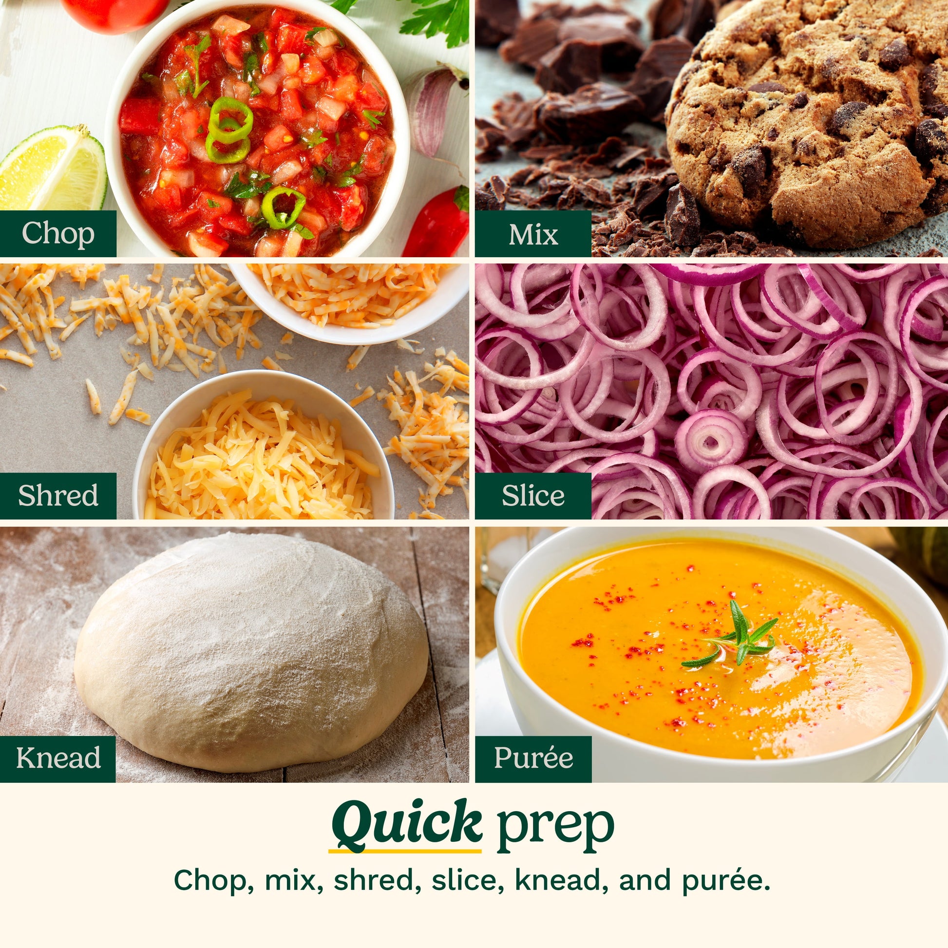 Elemental 8-Cup Food Processor, Silver