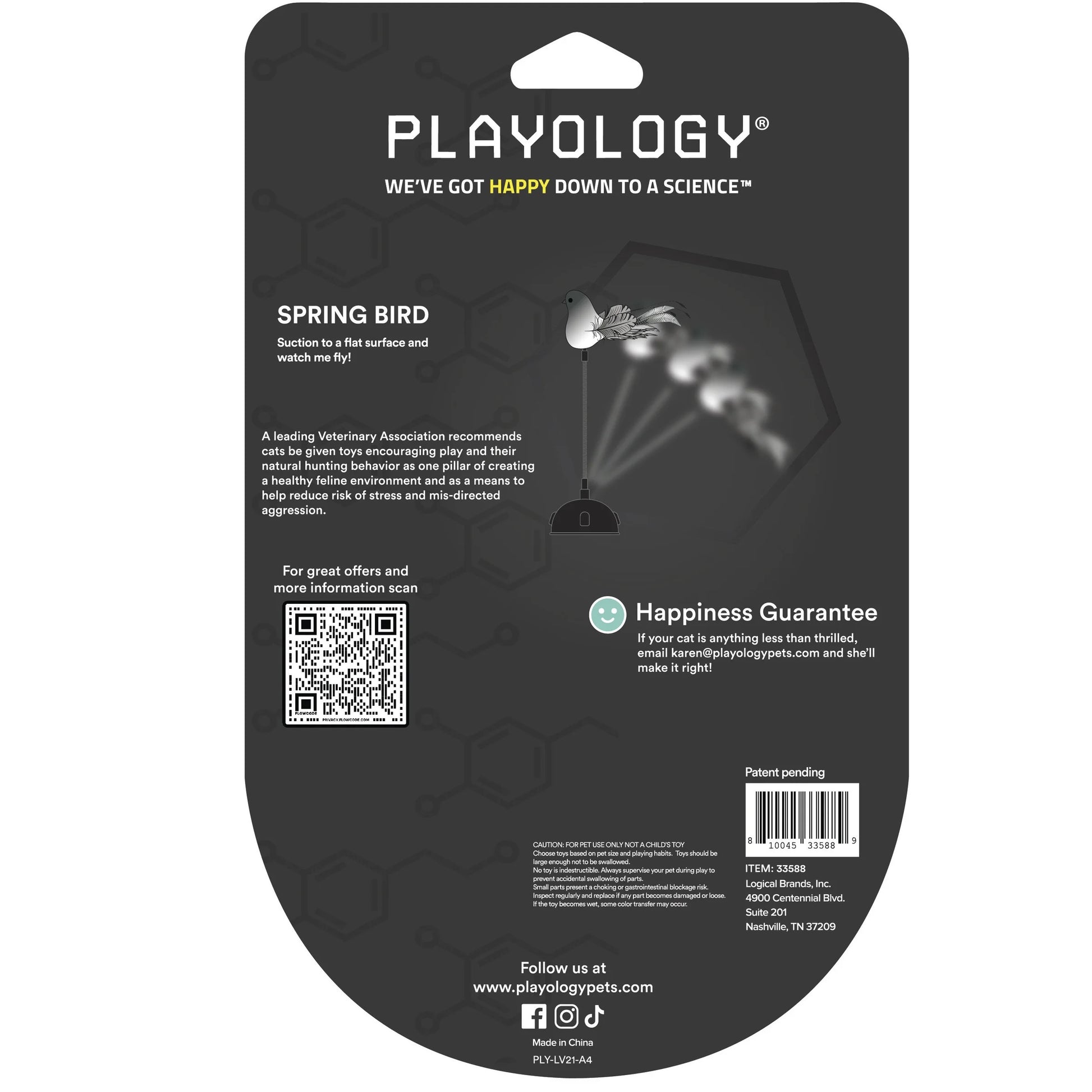 Spring Bird Cat Toy with Suction Cup