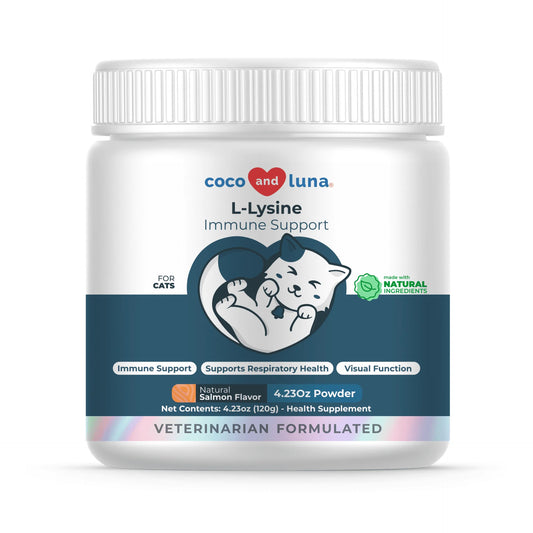 L-Lysine Supplement for Cats 900Mg/Scoop - Cat Supplement for Sneezing and Runny Nose, Cat Cold, Cat Immune Support, Eye Function, and Respiratory Health – Lysine Powder for Cat 4.23Oz