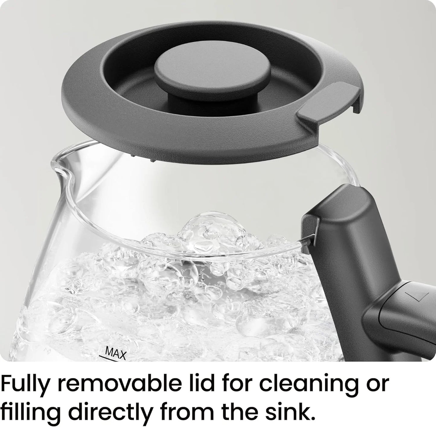 1L Electric Glass Kettle W/ LED Indicator Light, Automatic Shutoff - Black