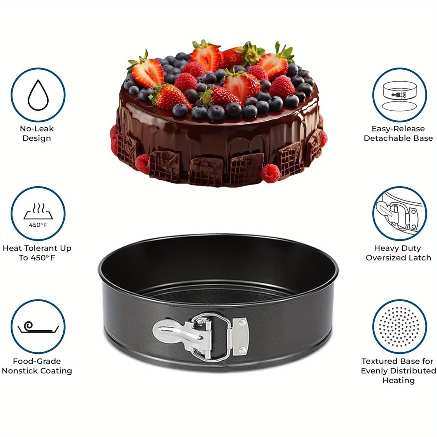 Premium 17 Piece Bakeware Sets | Carbon Steel, Non Stick & Oven Safe up to 500°F | Complete Baking Kit Includes 9 Inch round Cake Pans - Spring Form Pan - Cookie Sheets - Muffin Pan & Much More