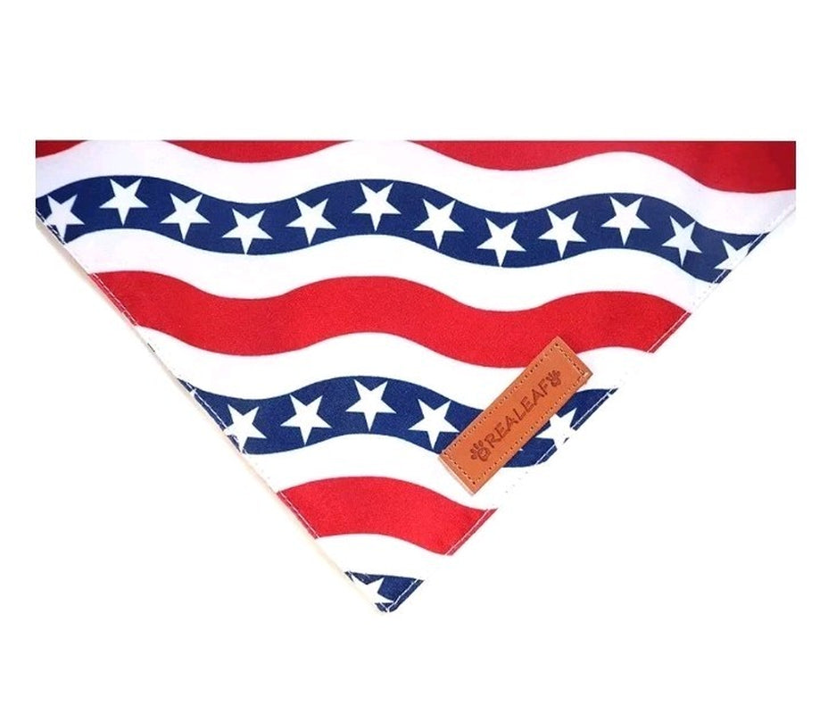 4Th of July Bandanas 2 Pack, Triangle Reversible Pet Large American Flag
