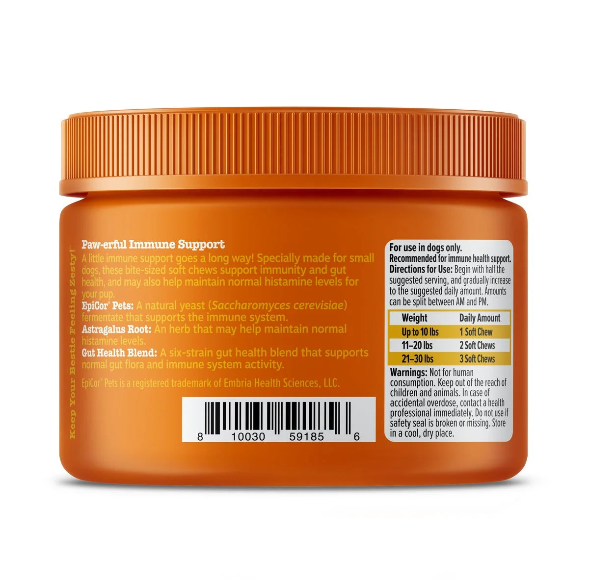 Allergy & Immune Mini Bites for Small Dogs, for Seasonal Allergies, Immune + Sensitive Skin & Gut Health, Lamb Flavor, 90Ct