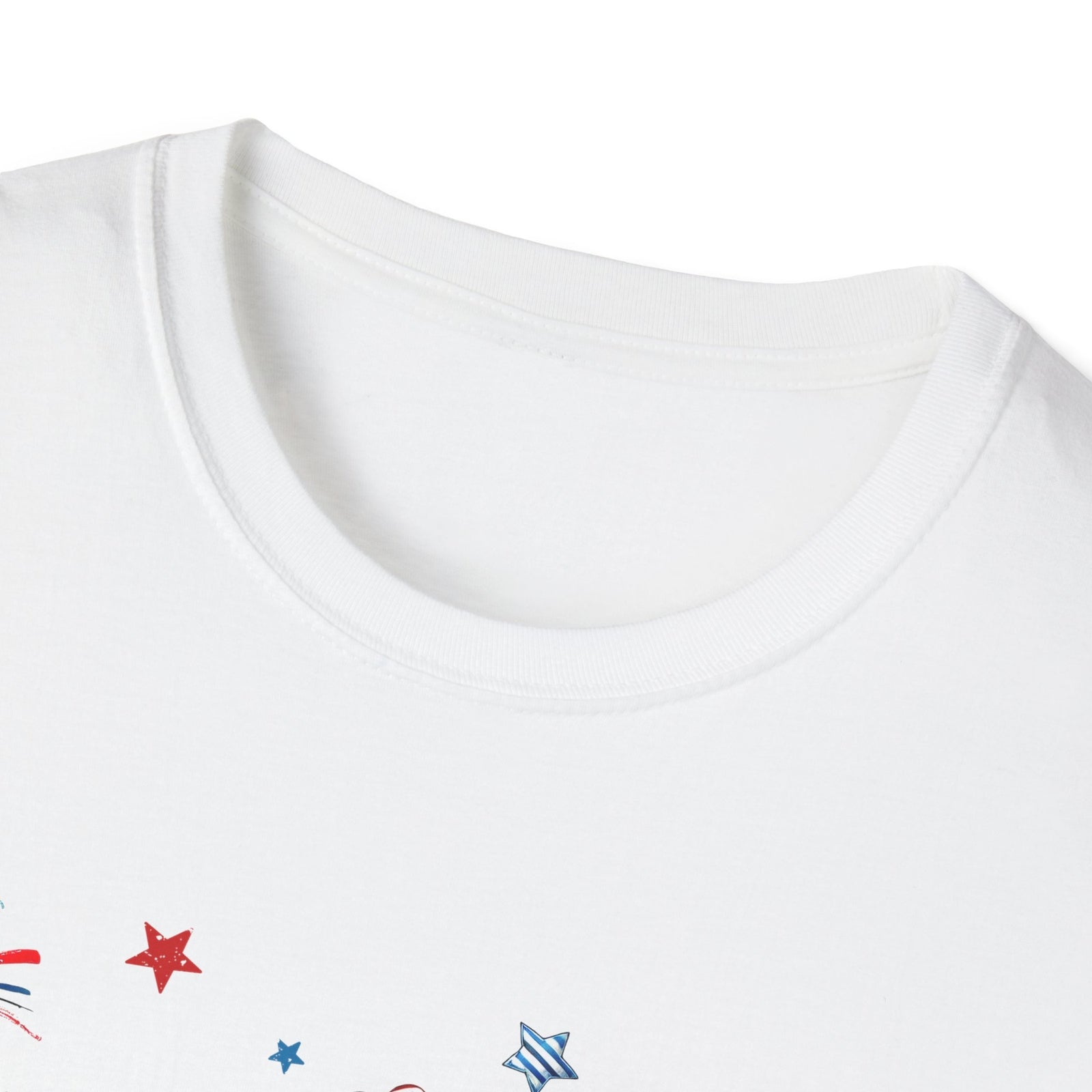Patriotic Cat Unisex Softstyle T-Shirt for Fourth of July Celebrations