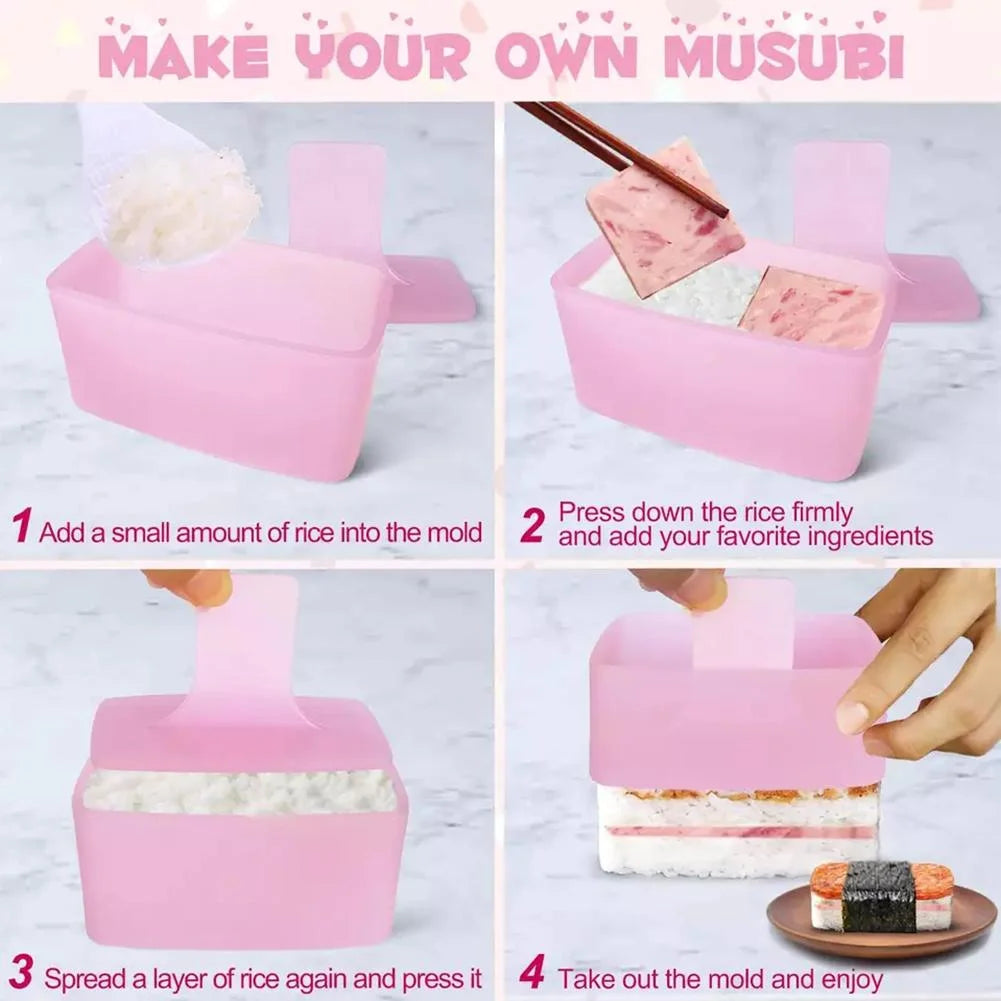 Musubi Maker Press with Small Rice Paddle Non Stick Musubi Molds Sushi Making Kit