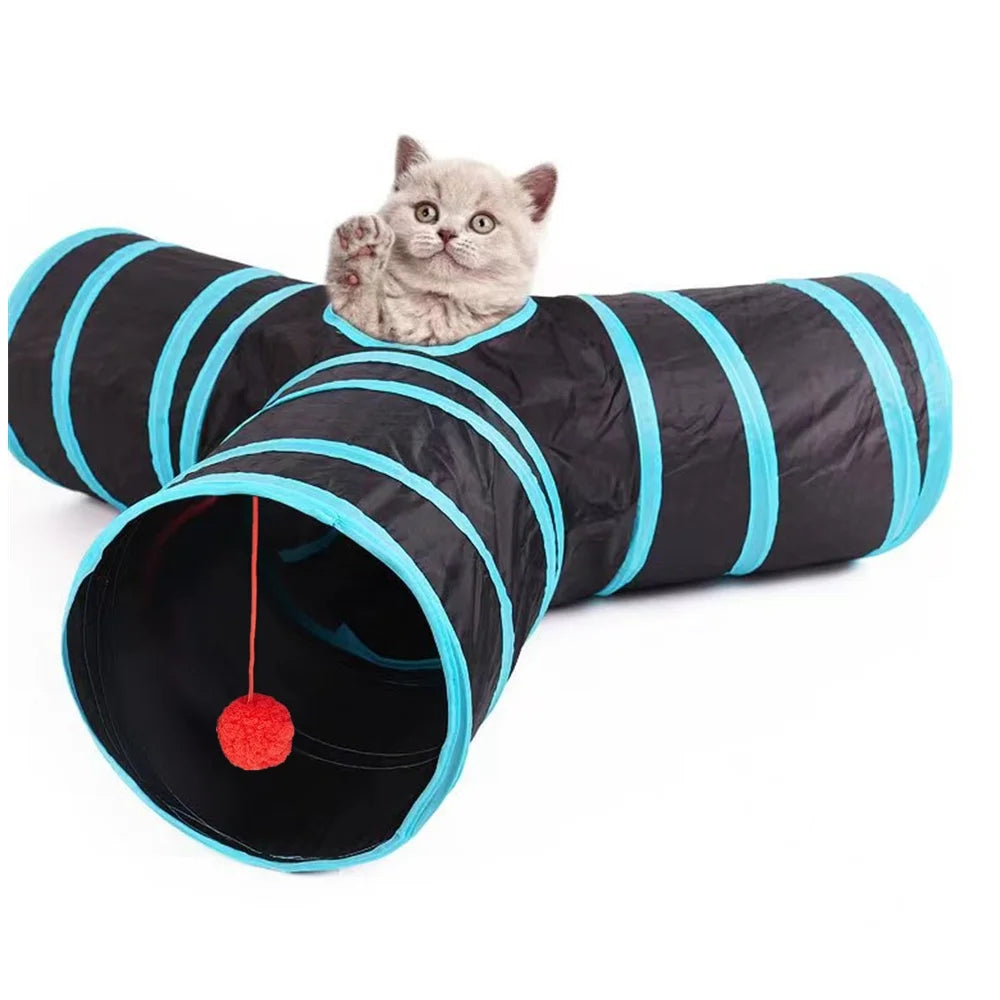 Y Cat Tunnel Tube 3 Way Cat Tunnels for Indoor Cats, Rabbit Tunnel, Collapsible Kitten Tunnel Toys for Large Cats, Animal Pet Kitty Tunnel Toys