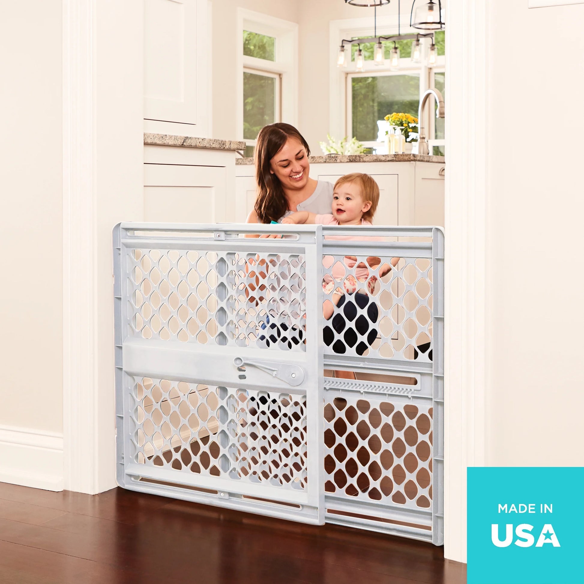 Supergate Explorer Baby Safety Gate, 26"-42", Gray Plastic