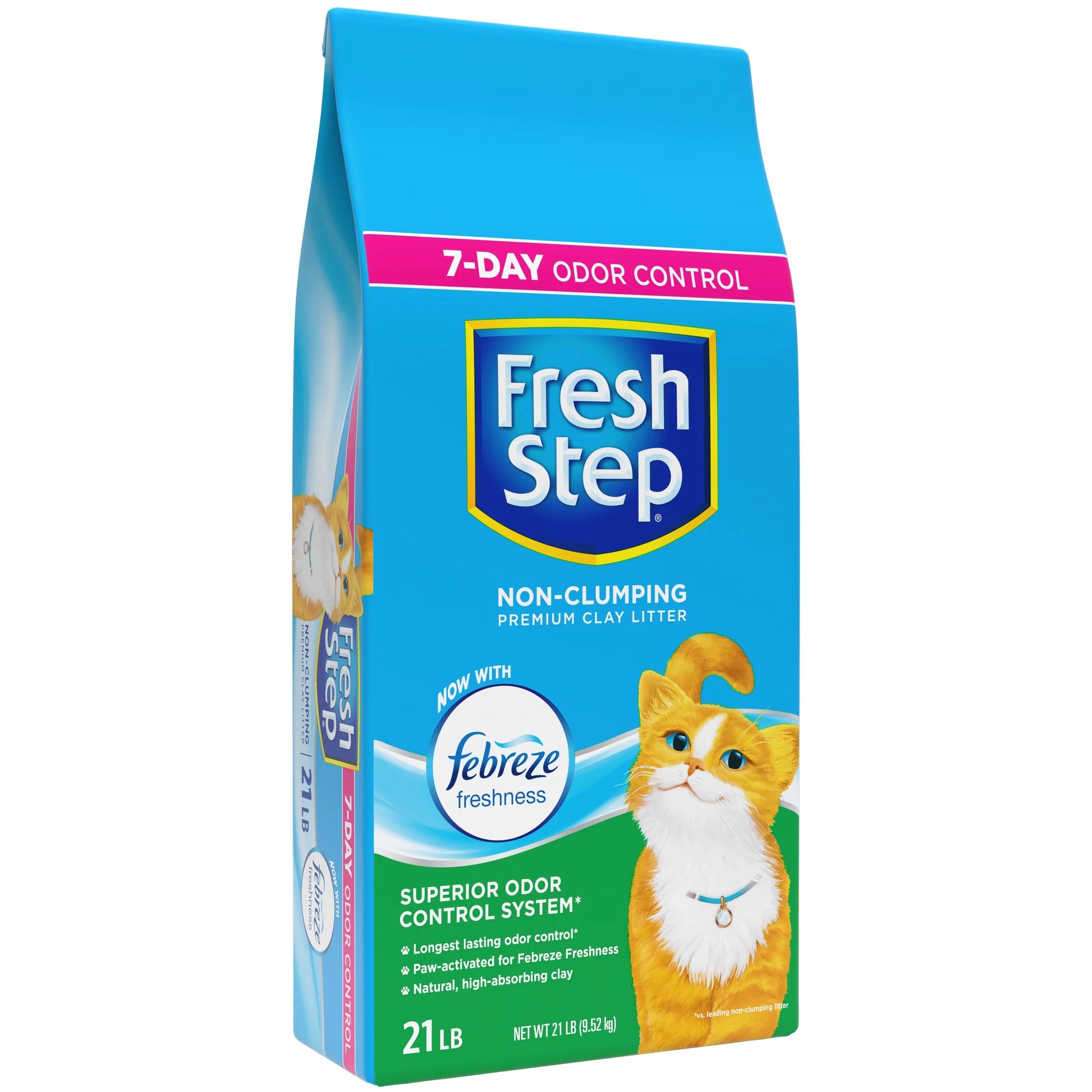 Non-Clumping Premium Cat Litter with Febreze Freshness, Scented - 21 Lbs