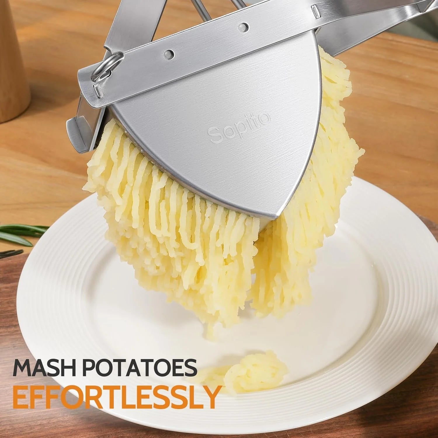 Potato Ricer, Stainless Steel Non-Slip Grip Potato Masher for Commercial and Home Use 11.5" X 3.2" X 4"
