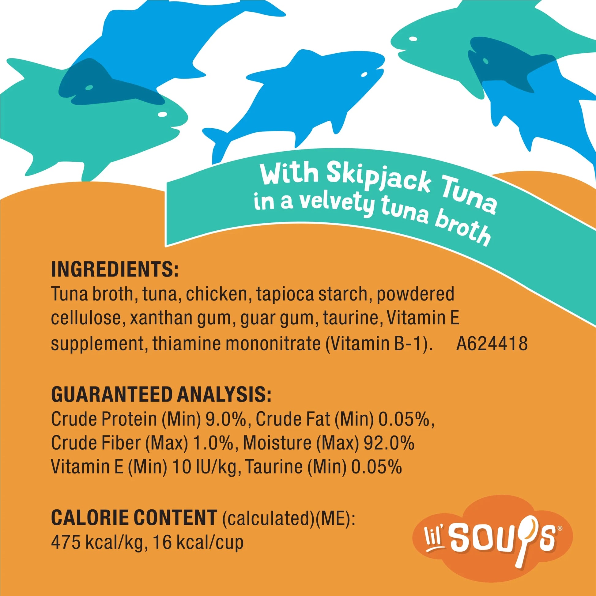 Purina  Natural Grain-Free Senior Cat Food Toppers - Lil’ Soups with Skipjack Tuna in Velvety Broth, 1.2 oz Cup (8 Pack)