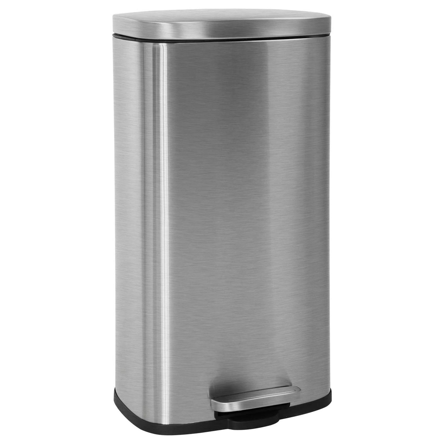 8 Gallon Stainless Steel Step Kitchen Trash Can with Lid, Fingerprint-Proof for Indoor(Silver)
