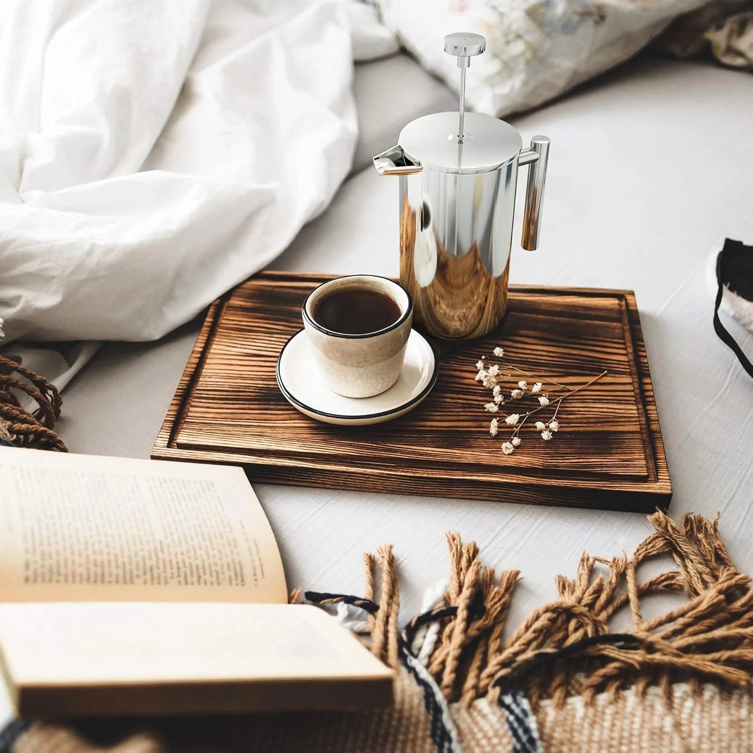 French Press Coffee Maker,  304 Grade Stainless Steel Insulated Coffee Press with 2 Extra Screens, 34Oz