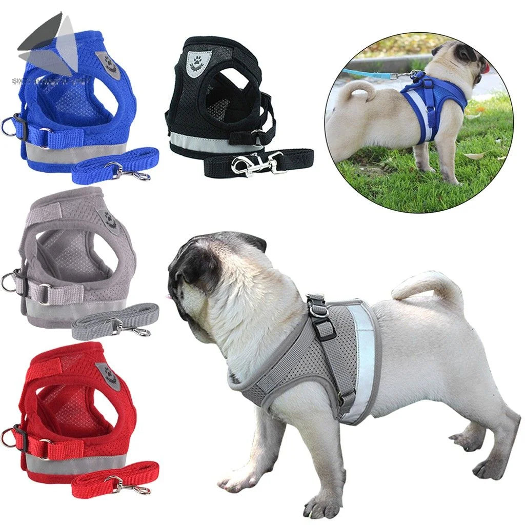 Adjustable Step-In Air Dog Harness Vest with No Pull and No Choke Design, Reflective Features for Small Dogs and Cats (XS, Blue)