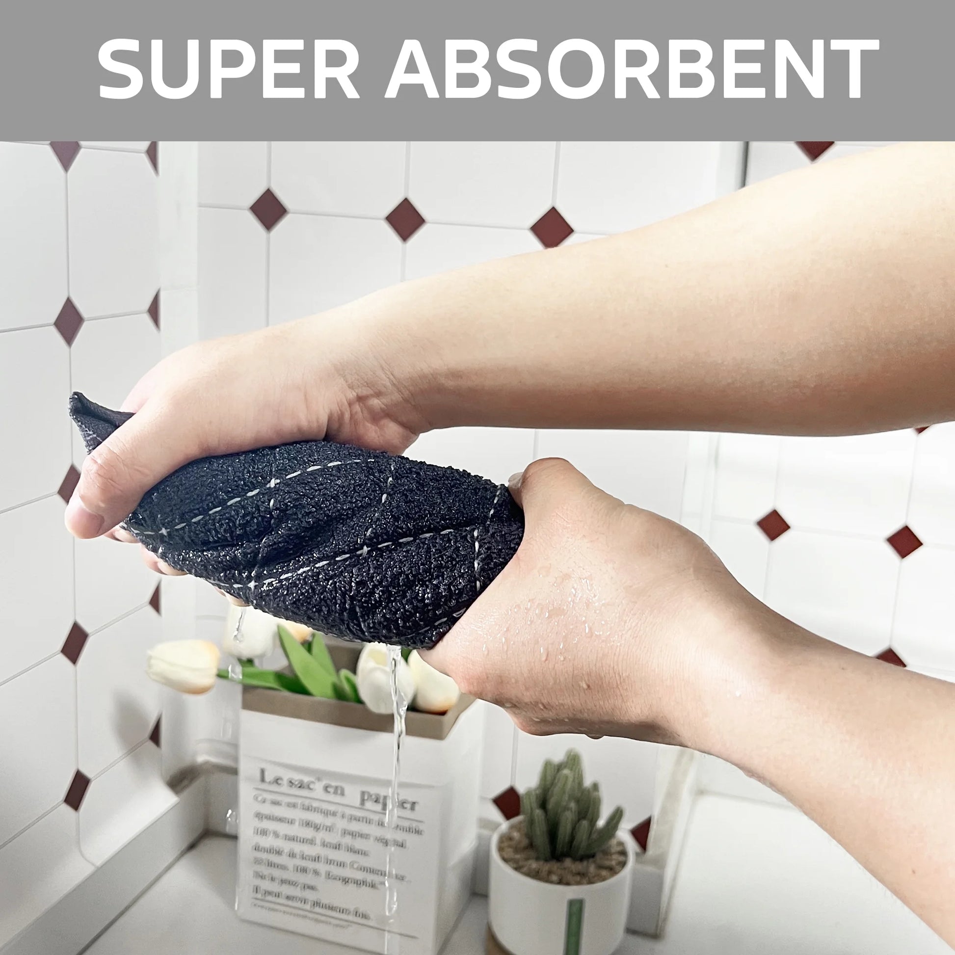 100% Cotton Kitchen Dish Towels, Super Soft and Absorbent Dish Cloths Washing Drying Dishes, 12" X 12", Mixed Color, 6 Pack