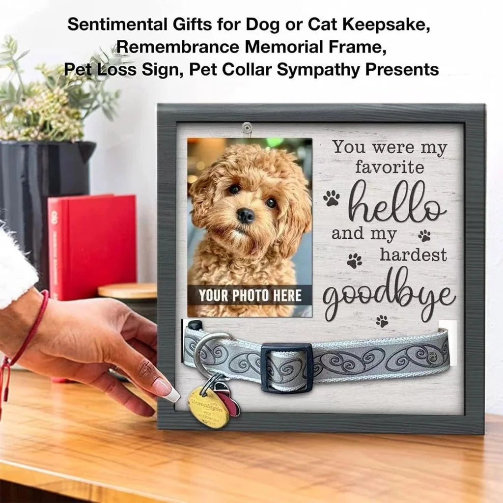 Pet Picture Frame Memorials Dog Collar Frame Remembrance Sympathy Gift for Loss