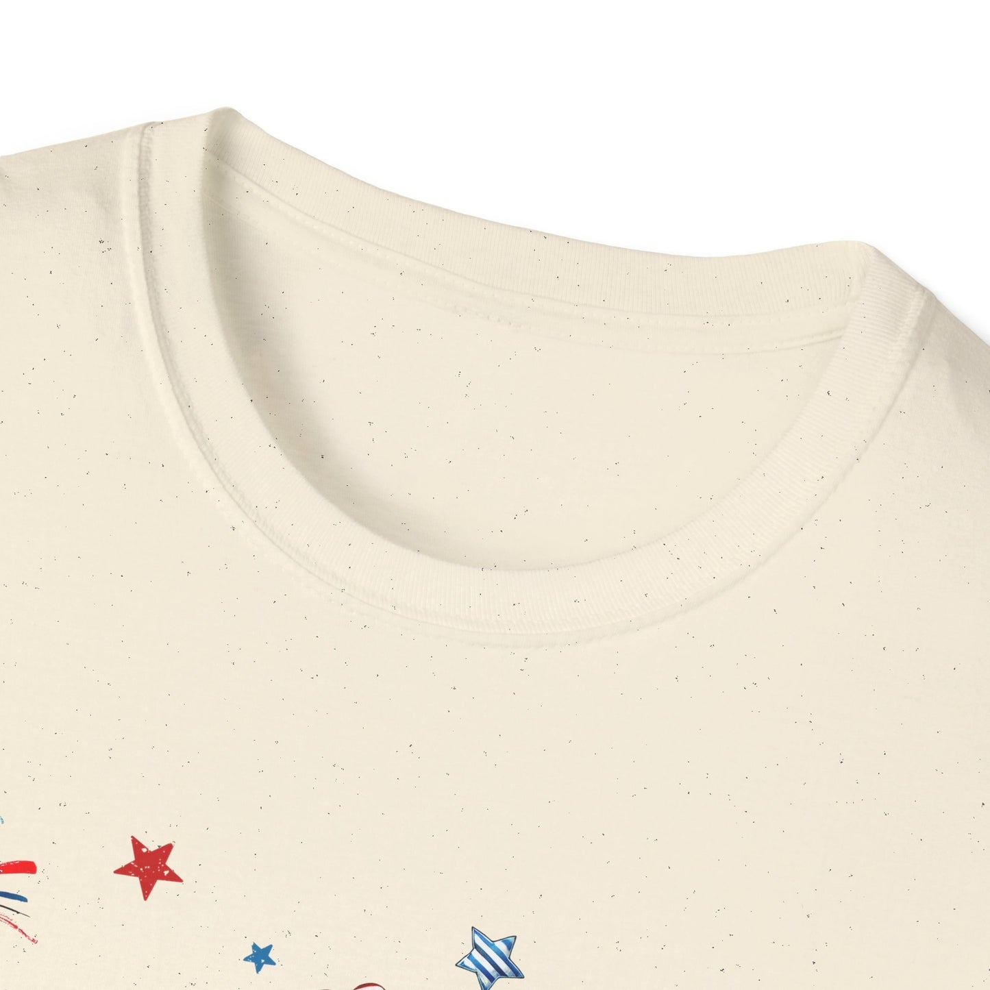 Patriotic Cat Unisex Softstyle T-Shirt for Fourth of July Celebrations