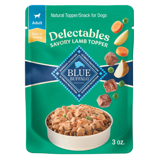 Delectables Natural Wet Dog Food Topper, Lamb Flavor, 3 oz