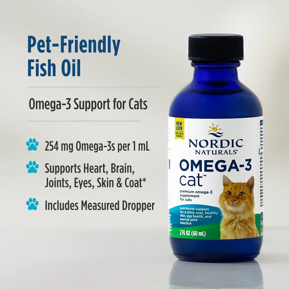 Omega-3 Cat, Liquid, Fish Oil for Cats, with EPA & DHA 2 Oz