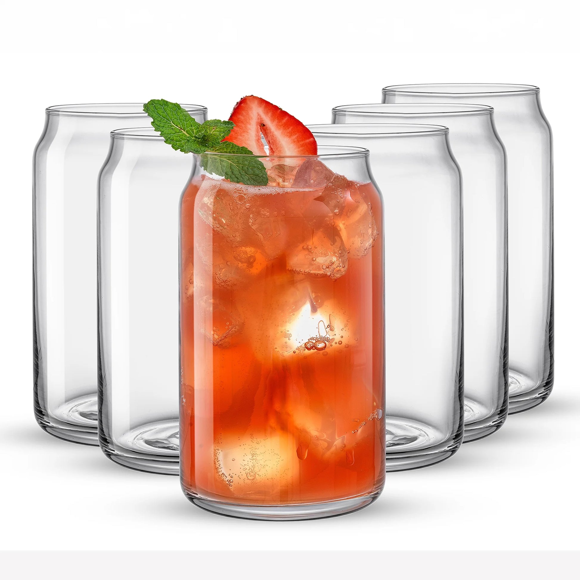 Classic Can Shape Tumbler Drinking Glass - Set of 6, New in Box
